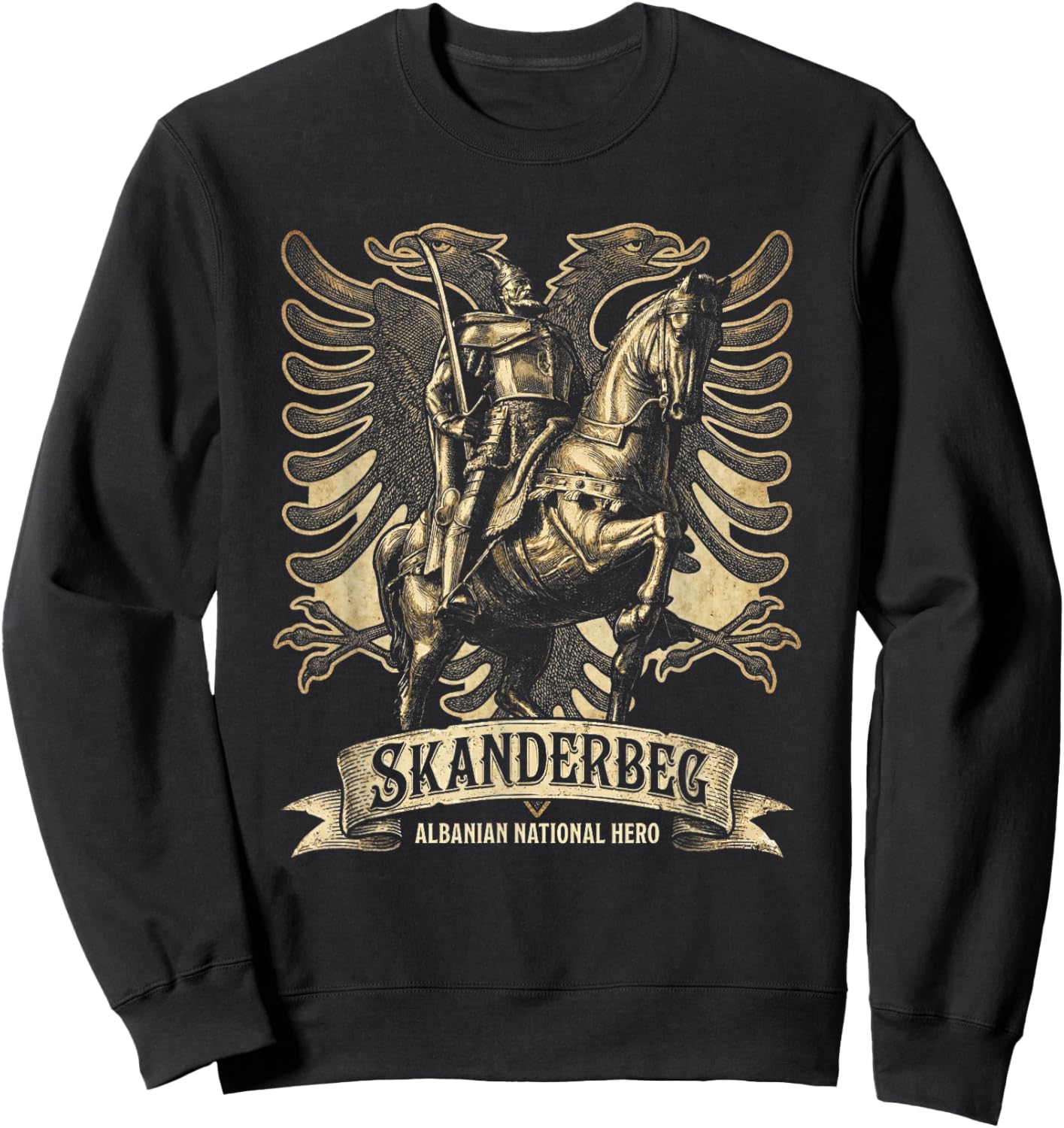 Skanderbeg Albania and Kosovo Flag for a Proud Albanian Sweatshirt - Sweatshirt | Black