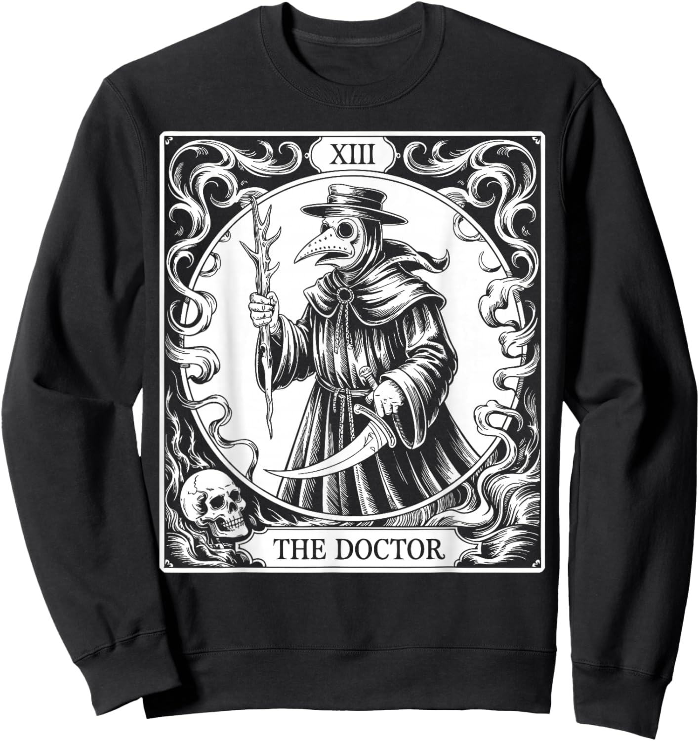 Tarot Card Plague Doctor Sweatshirt - Sweatshirt | Black