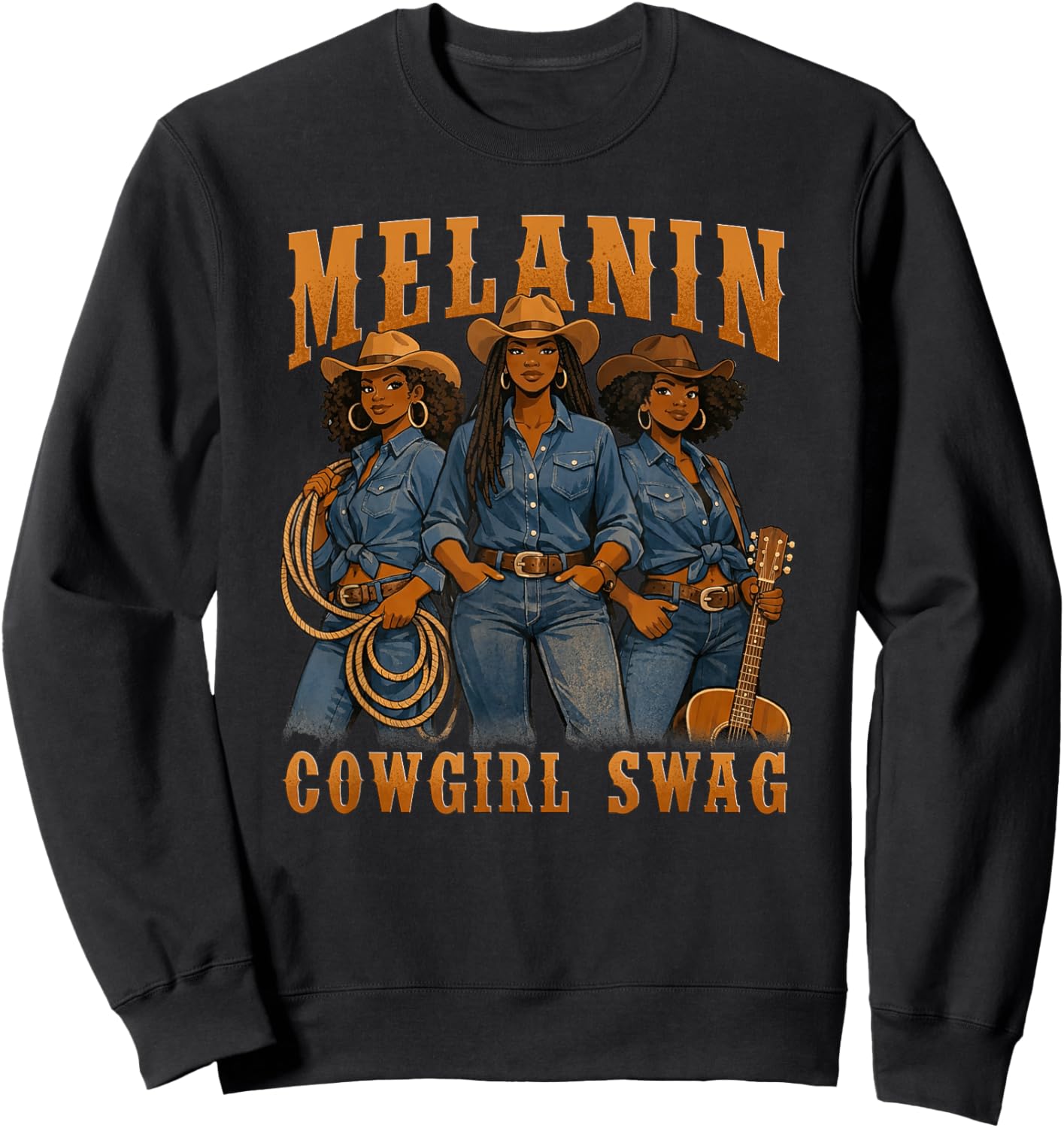 African Melanin Cowgirls Swag Black History Month Rodeo Sweatshirt - Sweatshirt | Black