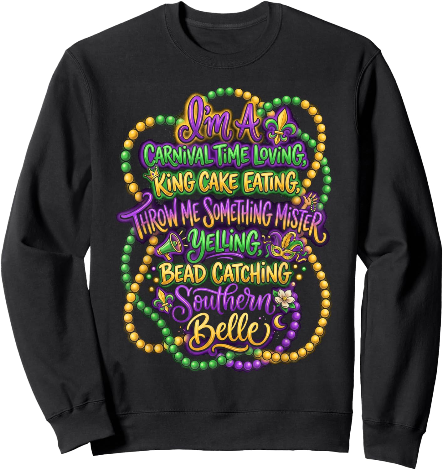 Carnival King Cake Lover Sweatshirt - Sweatshirt | Black