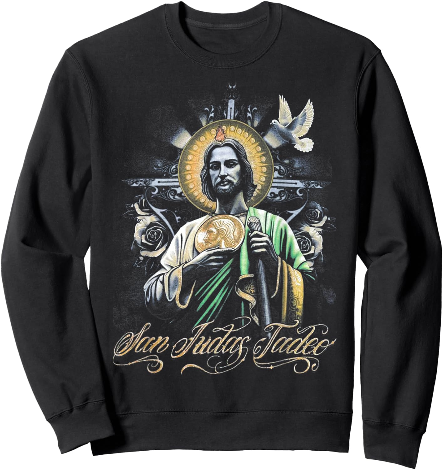 San Judas Tadeo Religious Art Catholic Saints Design Sweatshirt - Sweatshirt | Black