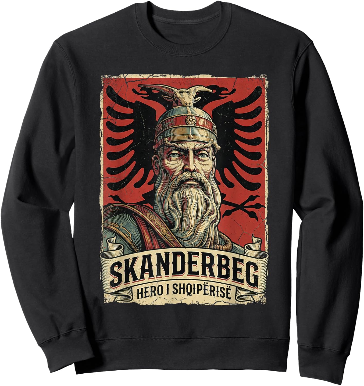 Skanderbeg Albania and Kosovo Flag for a Proud Albanian Sweatshirt - Sweatshirt | Black