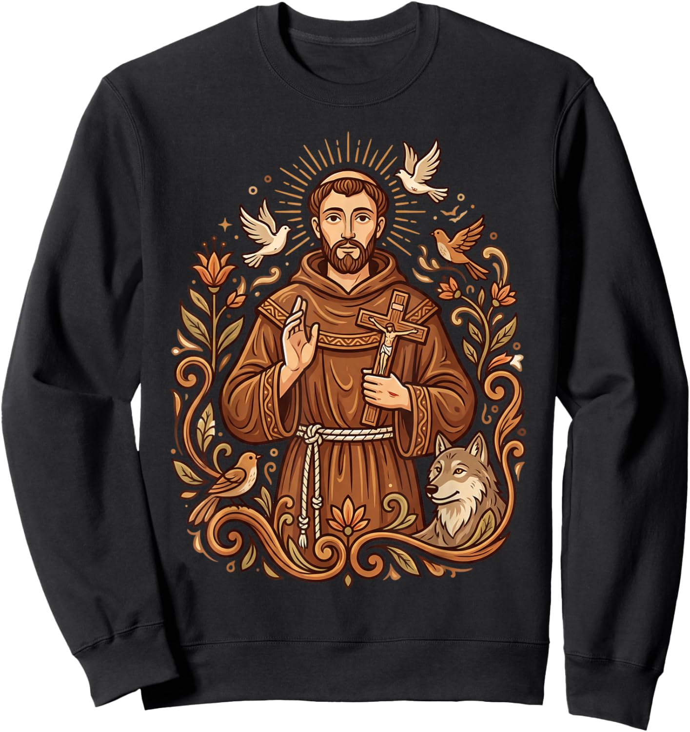 St Francis: Lord Make Me an Instrument of Your Peace Sweatshirt - Sweatshirt | Black