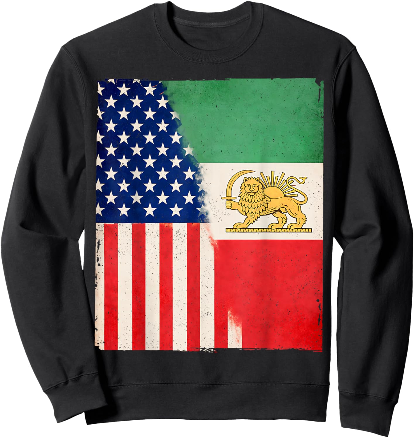 Persian American Flag USA Persia Roots Heritage Sweatshirt - Sweatshirt | Black