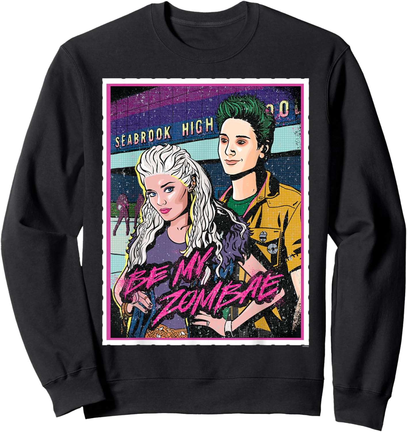 Disney Zombies Zed & Addison Be My ZomBAE Pop Art Style Sweatshirt - Sweatshirt | Black