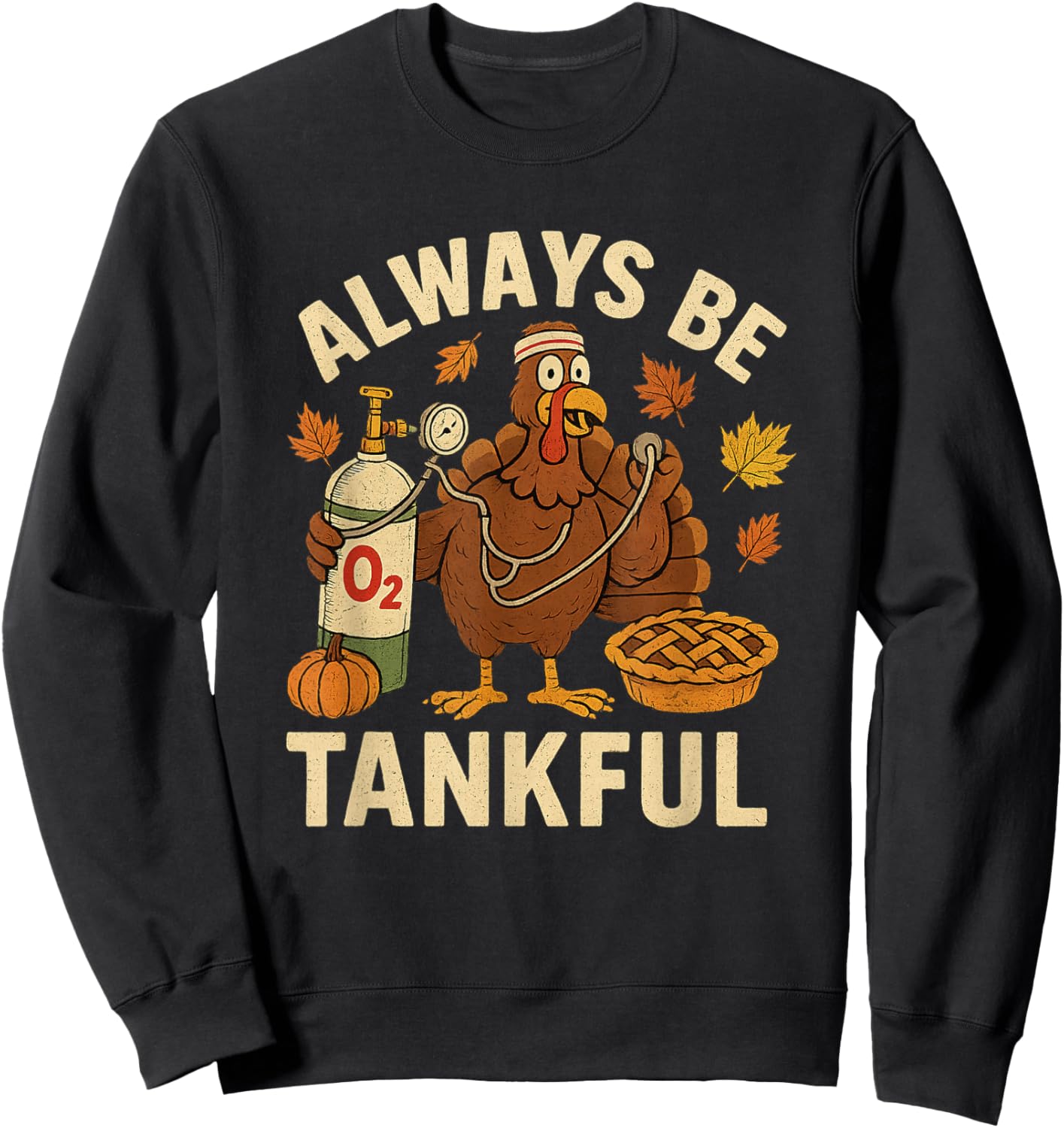 Respiratory Therapist Thanksgiving Nurse Autumn Fall Turkey Sweatshirt - Sweatshirt | Black