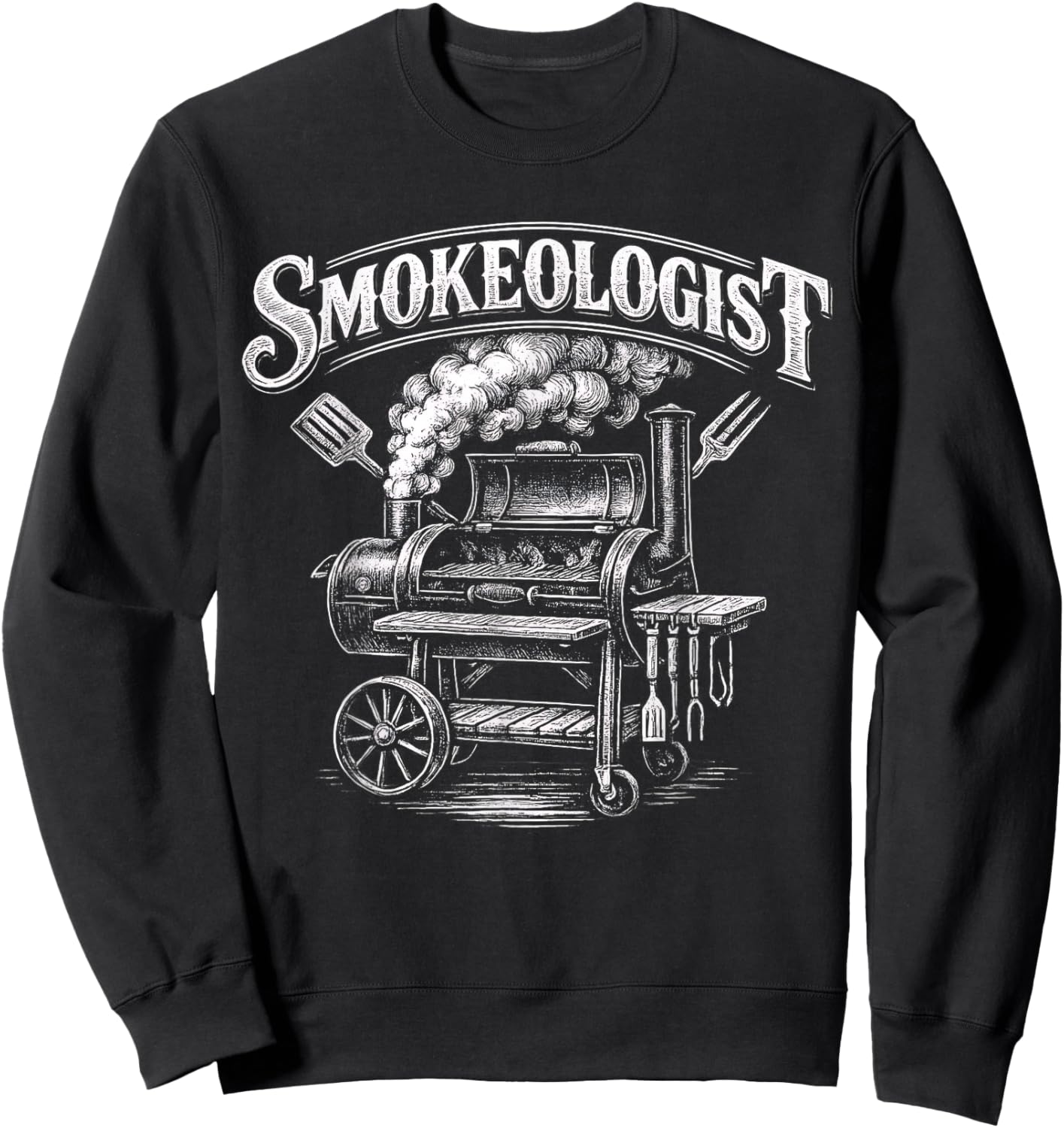 Smokeologist Funny BBQ Meat Smoker for Grilling Fans Sweatshirt - Sweatshirt | Black