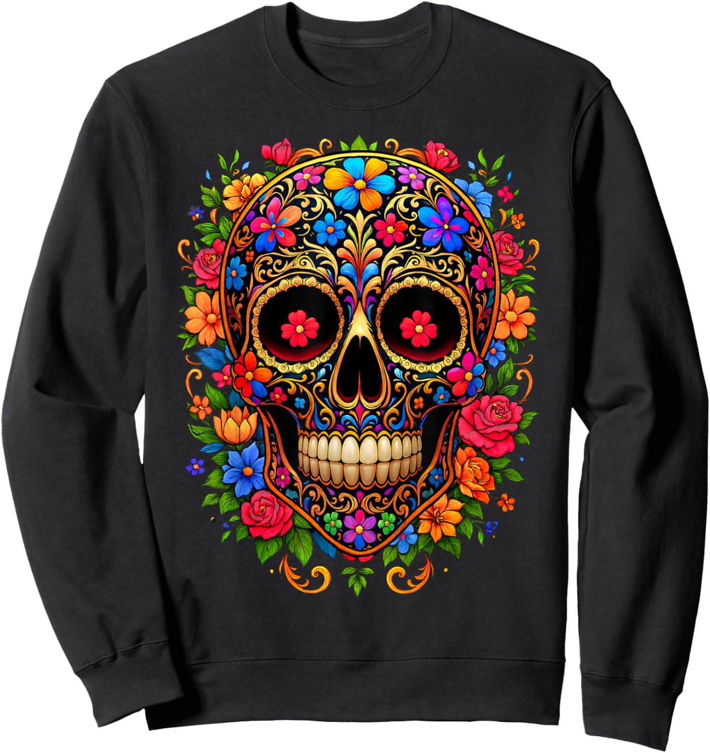 Dia De Los Muertos Costume Day of The Dead Sugar Skull Sweatshirt - Sweatshirt | Black
