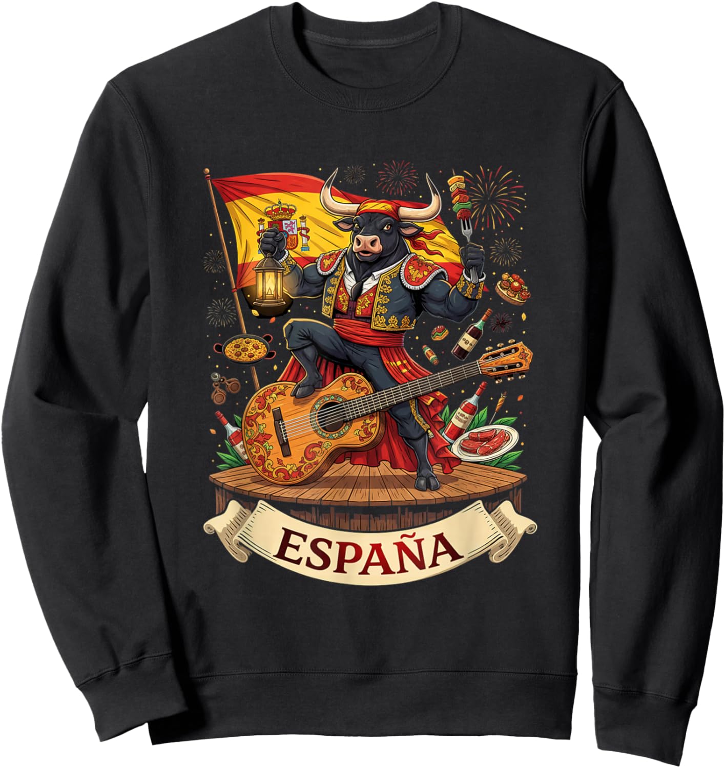 Spain Flamenco Dance Seville Andalusia Barcellona España Men Sweatshirt - Sweatshirt | Black