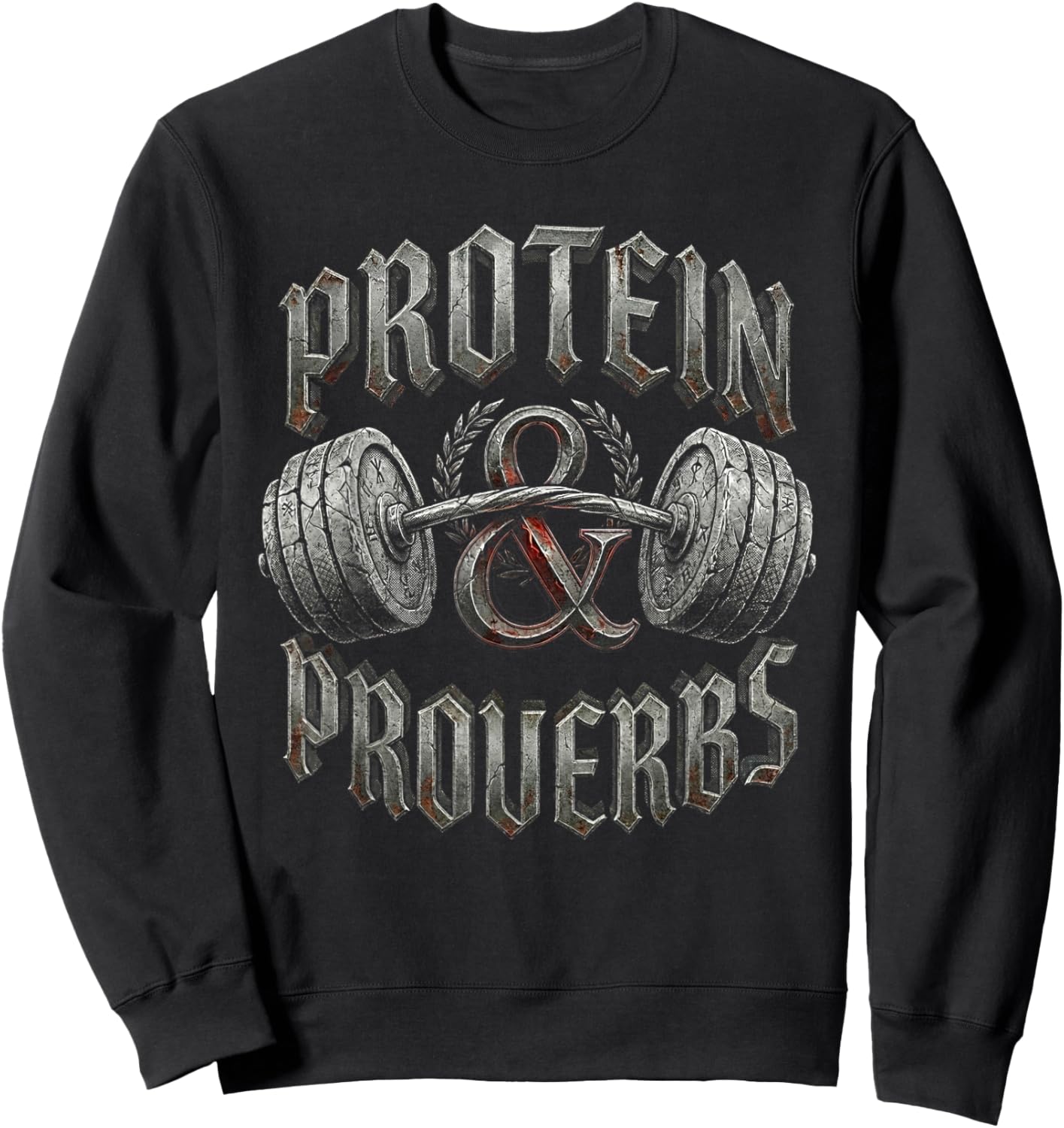 Protein and Proverbs Christian Gym Bodybuilding Workout Sweatshirt - Sweatshirt | Black