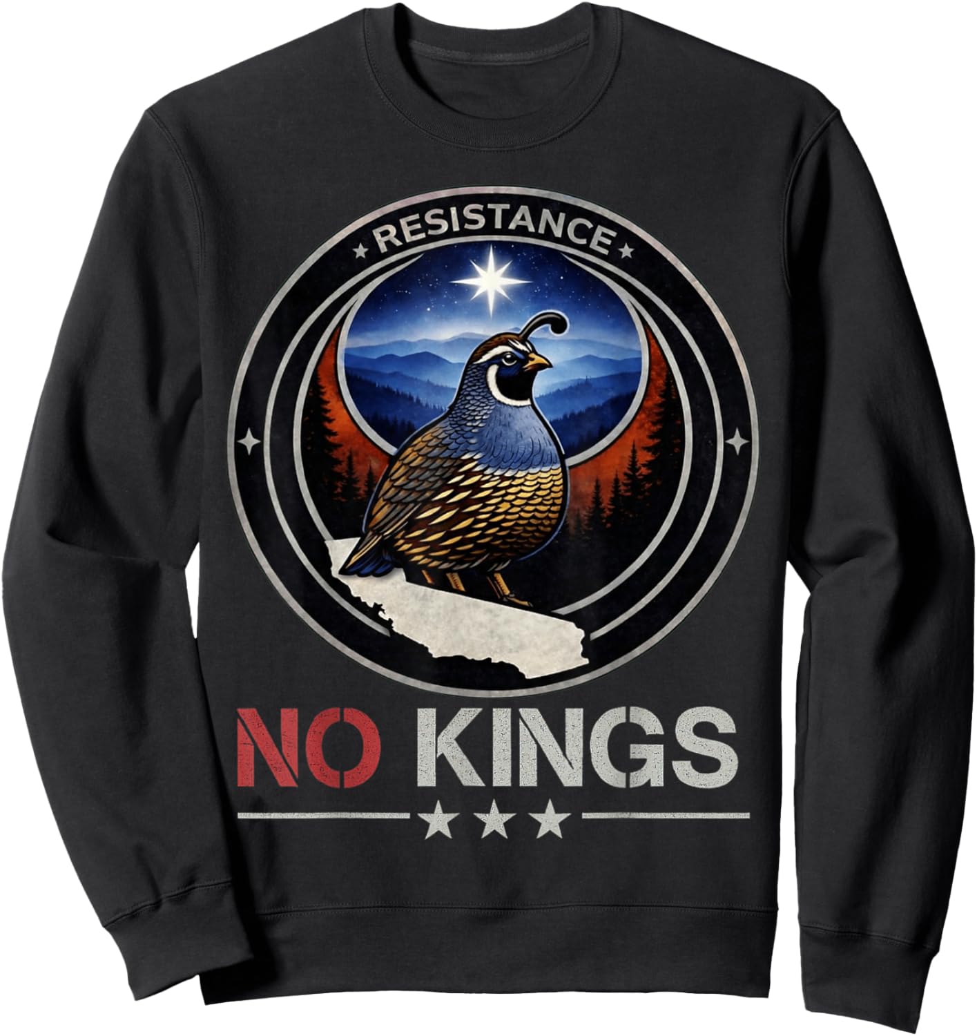 California CA Rebel Bird Alliance Resistance No Kings 2026 Sweatshirt - Sweatshirt | Black