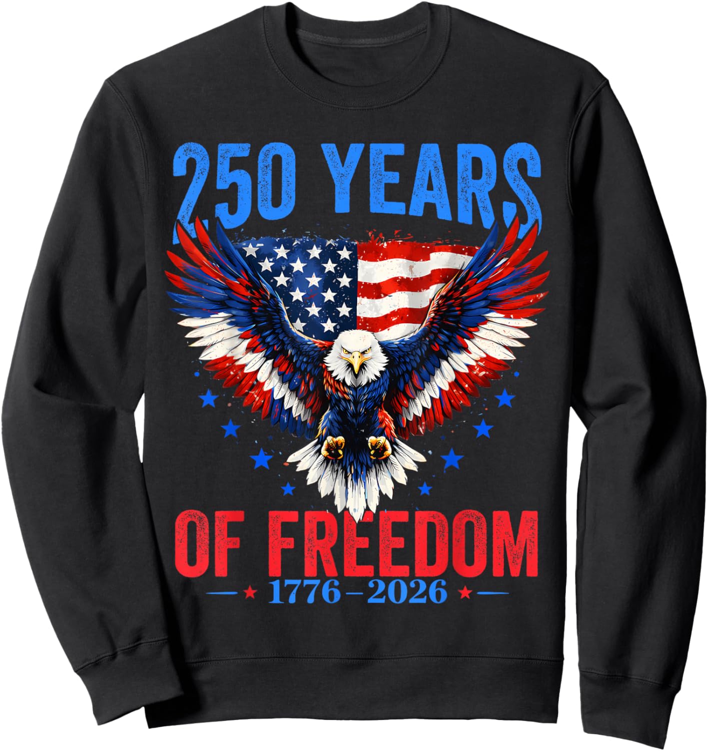 Vintage 250 Years American 1776 2026 250th USA Men Women Sweatshirt - Sweatshirt | Black