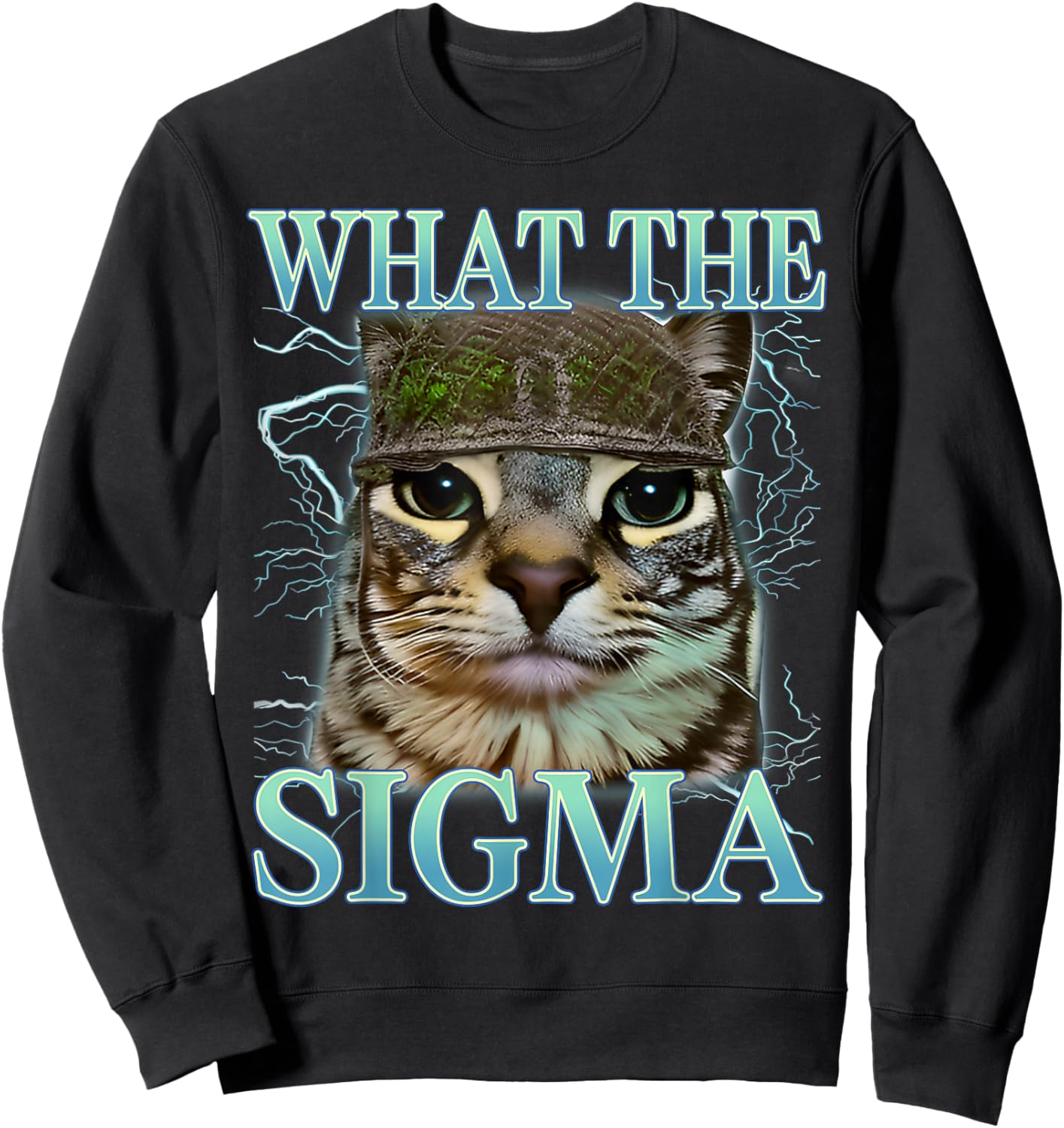 What The Sigma Silly Cat Meme Funny Saying Cat Lover Sweatshirt - Sweatshirt | Black