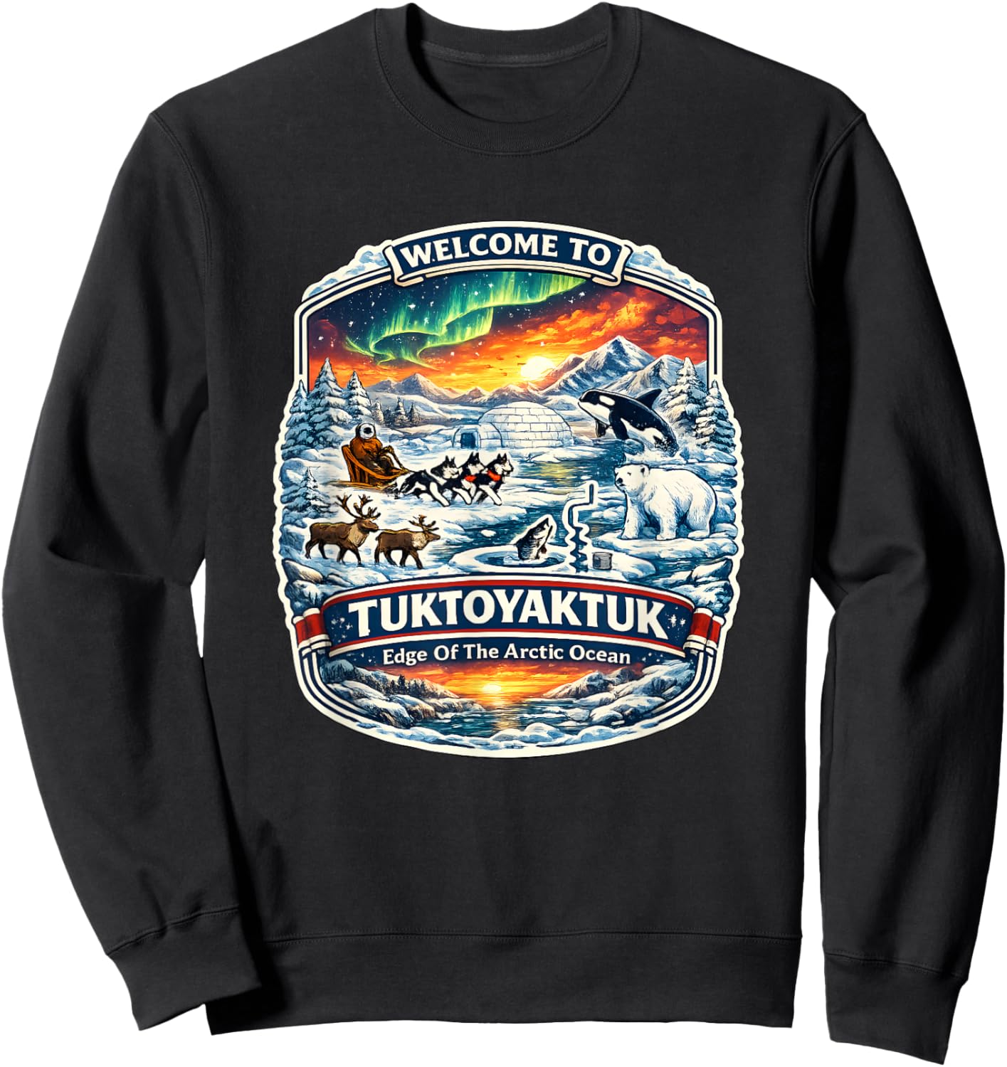 Tuktoyaktuk Northwest Territories Edge of The Arctic Ocean Sweatshirt - Sweatshirt | Black