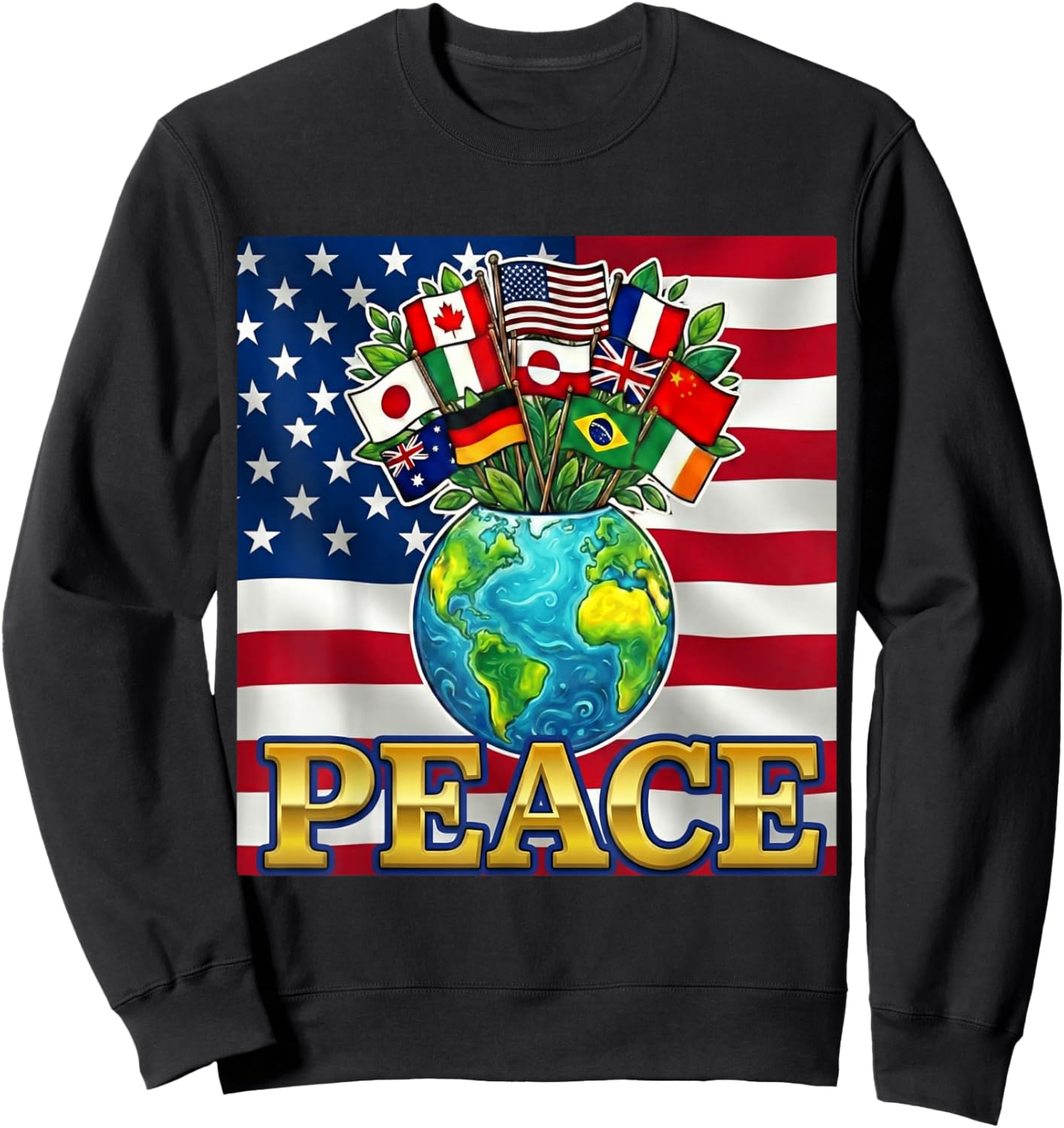 International Peace Board Earth’s Harmony Sweatshirt - Sweatshirt | Black