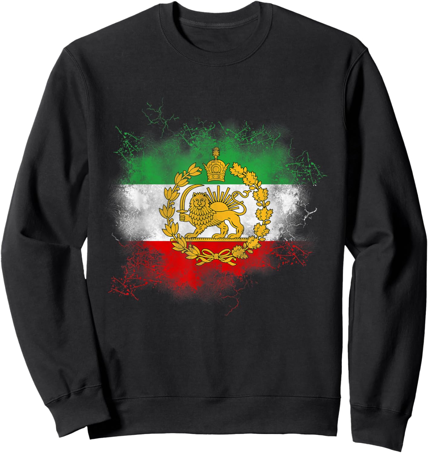 Iran Lion Sun Flag,Iran,Persian,Shir o Khorshid Sweatshirt - Sweatshirt | Black