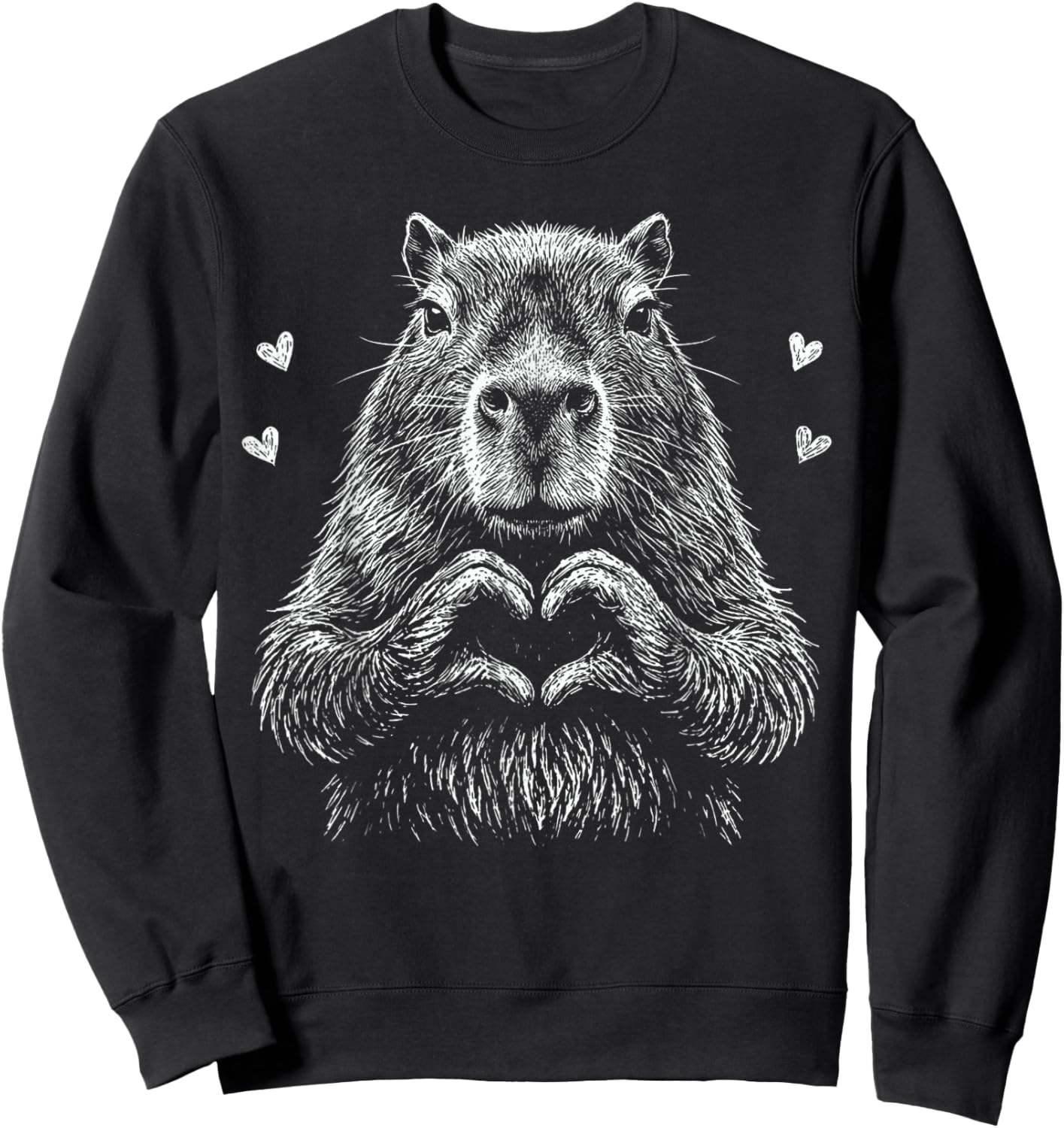 I Steal Hearts Capybara Valentines Capybara Meme Graphic Sweatshirt - Sweatshirt | Black