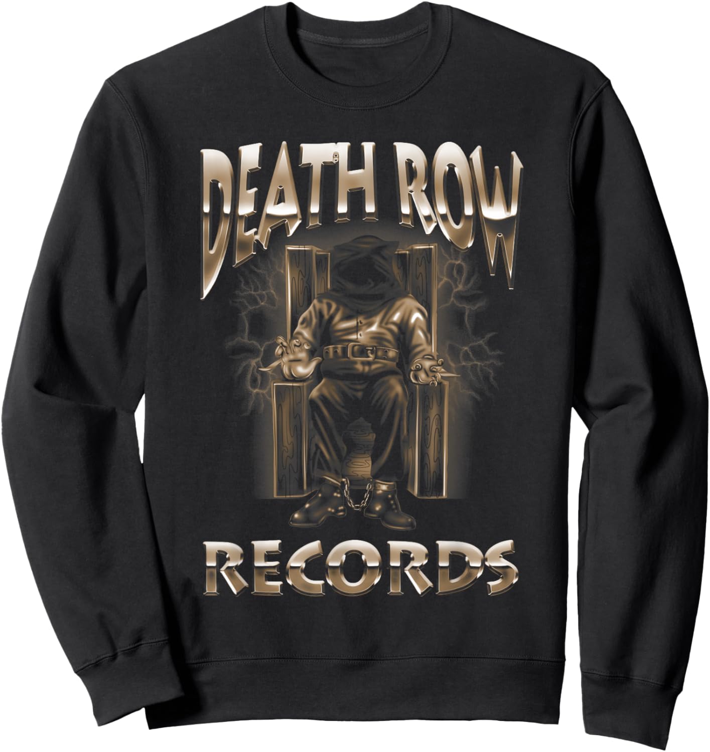 Official Death Row Records Brown Chrome Logo Sweatshirt - Sweatshirt | Black