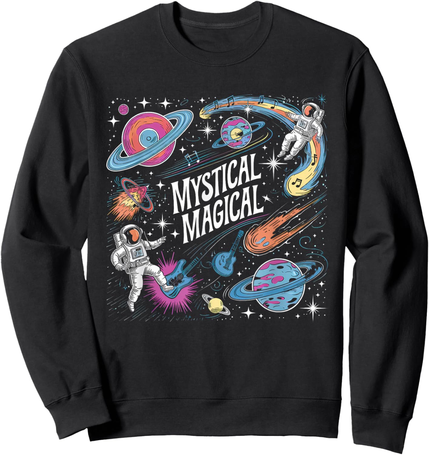 Mystical Magical Retro Aesthetic Space Gift Men Women Sweatshirt - Sweatshirt | Black