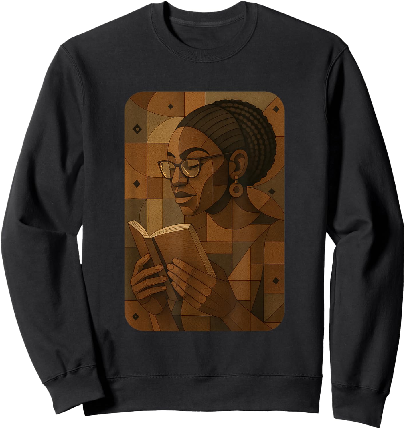 Geometric Black History Educated Women Teacher Book Melanin Sweatshirt - Sweatshirt | Black