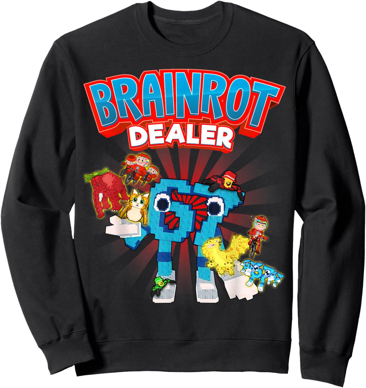 Brainrot Dealer Funny Every Brainrots for Boys Kids Teens Sweatshirt - Sweatshirt | Black
