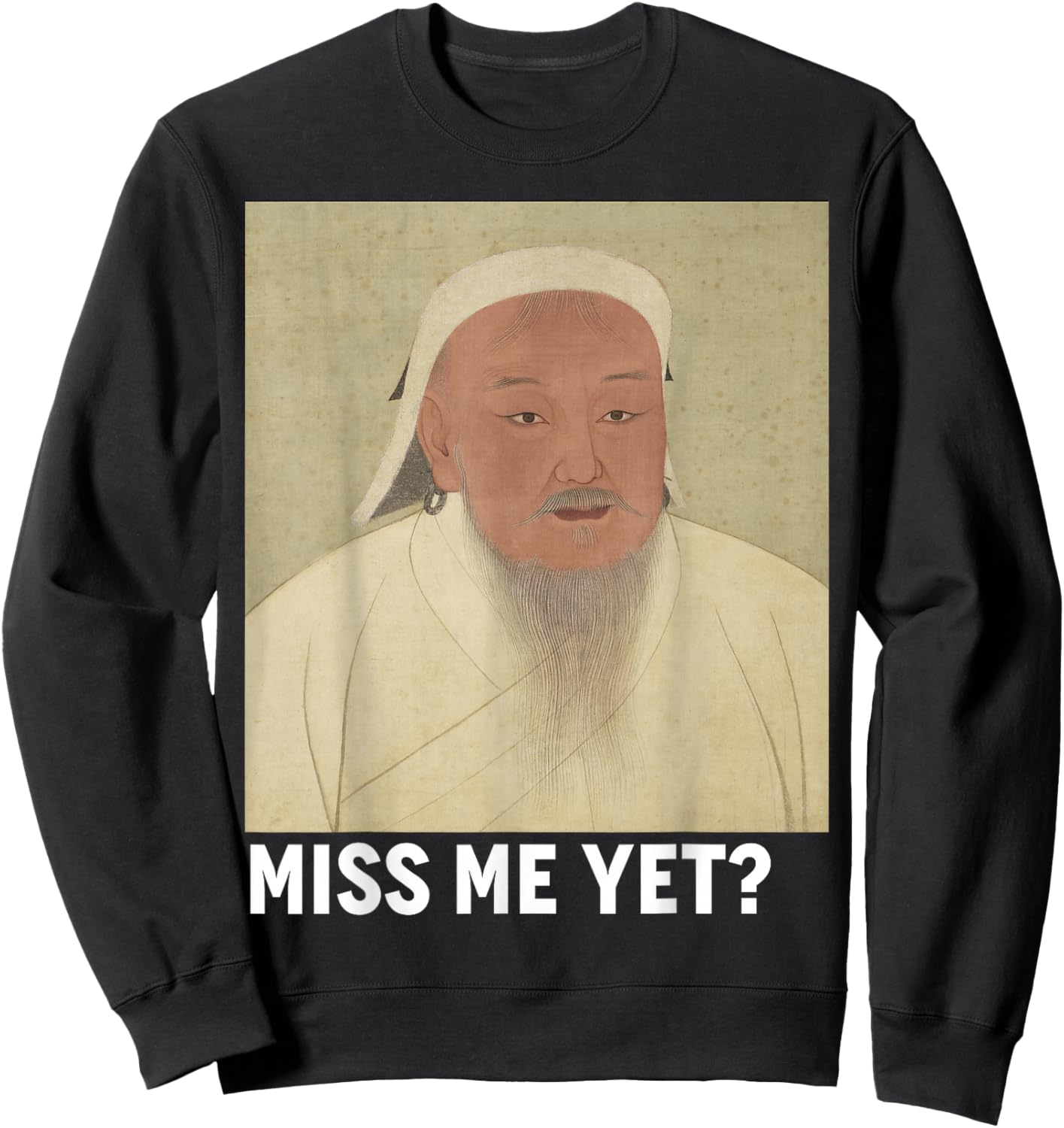 Genghis Khan Portrait Sweatshirt - Sweatshirt | Black