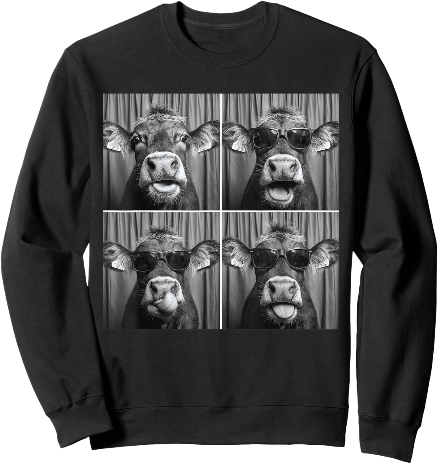 Funny Cow Sunglasses Sweatshirt - Sweatshirt | Black