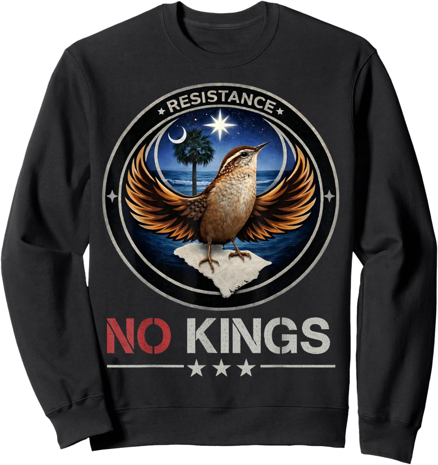 South Carolina SC Rebel Bird Alliance Resistance No Kings Sweatshirt - Sweatshirt | Black