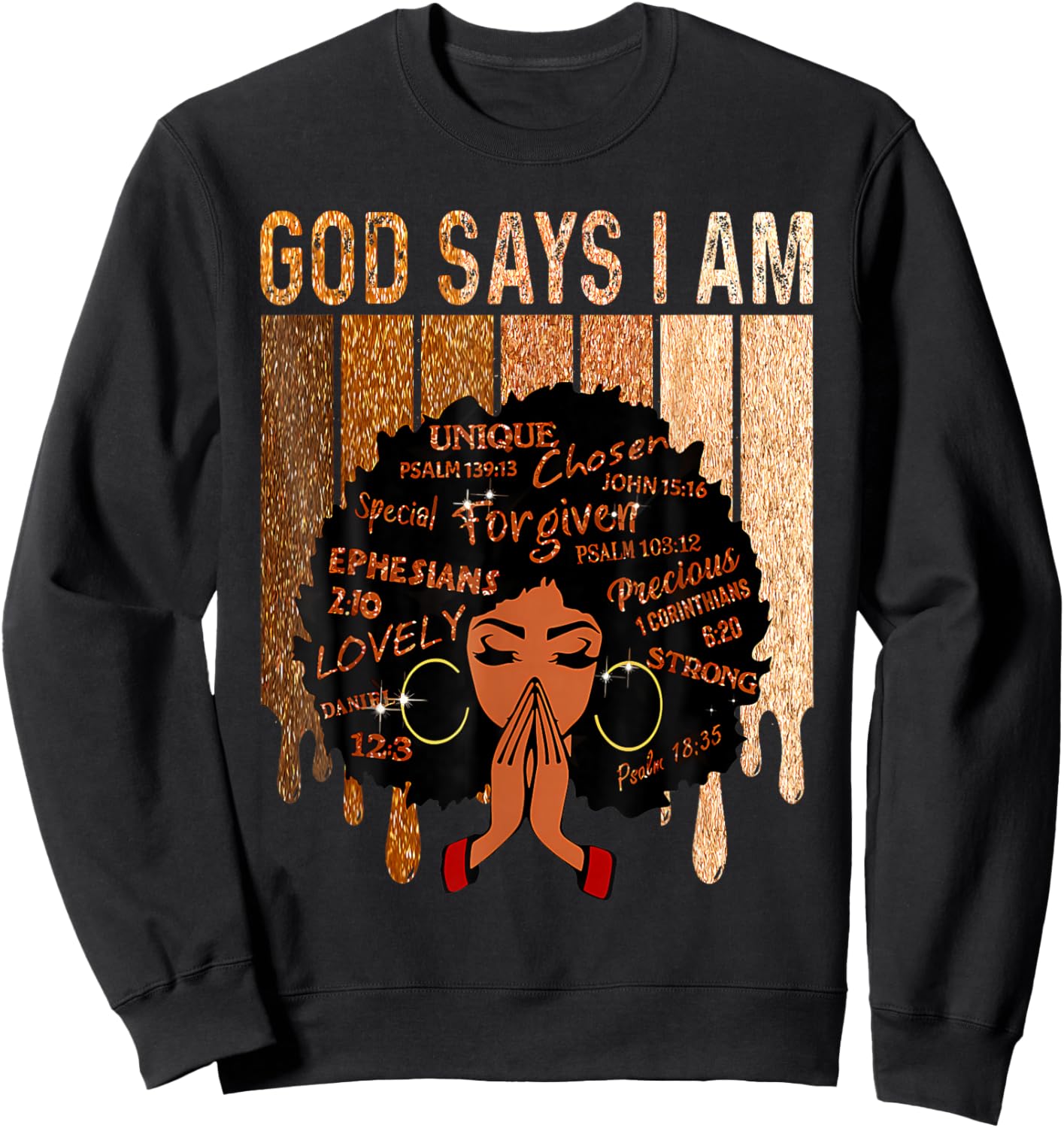 Black Girl Queen God Says I Am Melanin History Month Sweatshirt - Sweatshirt | Black