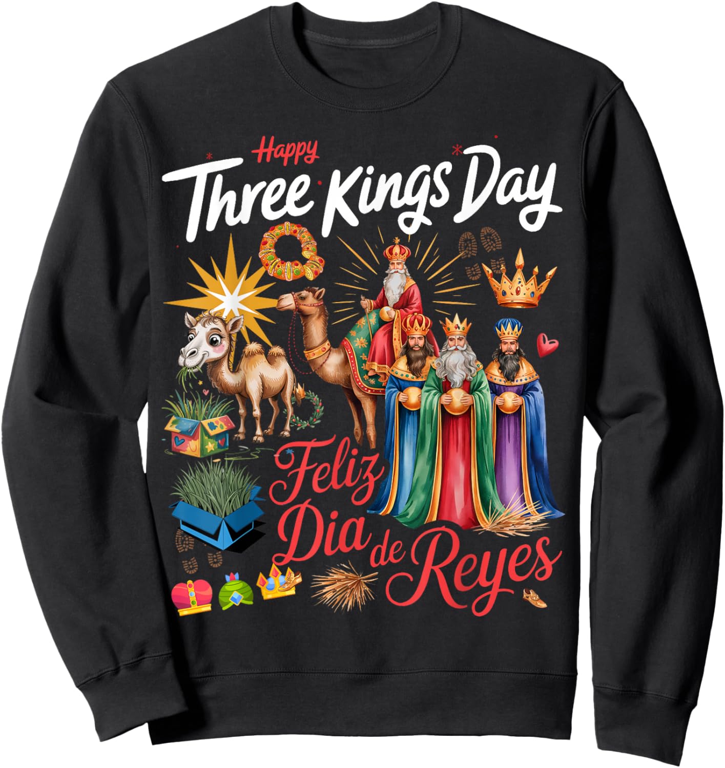 Three Kings Day Costume Idea & Día De Los Reyes Sweatshirt - Sweatshirt | Black