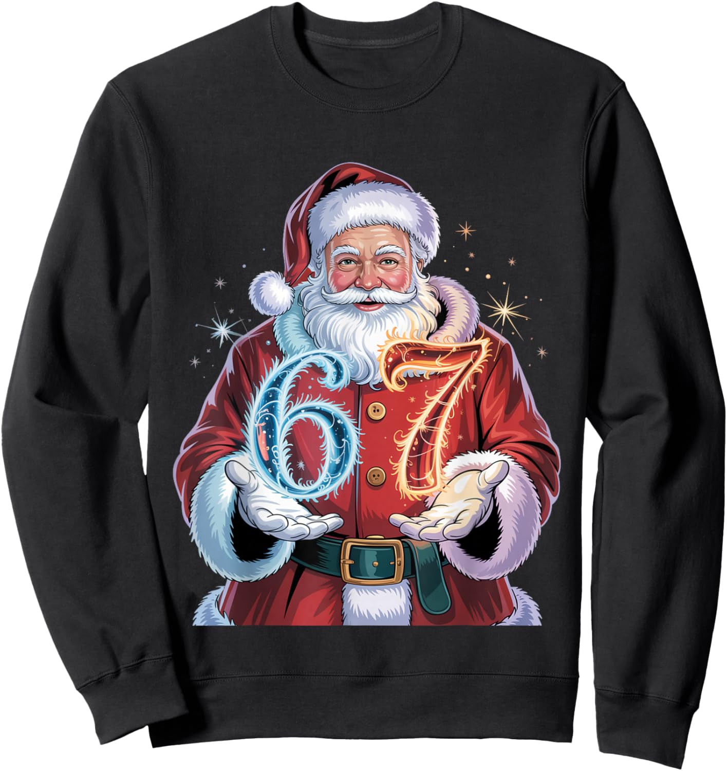 Christmas 67 Funny Xmas Six Seven Ugly Sweater 6-7 Sweatshirt - Sweatshirt | Black