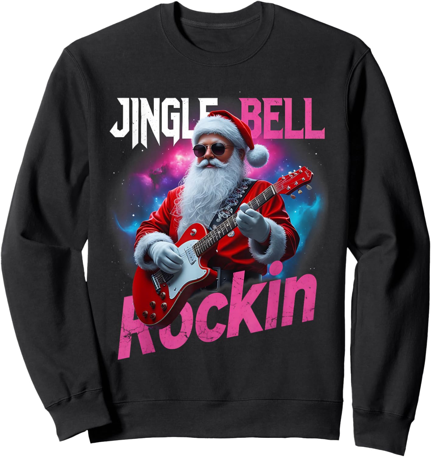 Christmas Music Lovers Santa Jingle Bell Rock Trending Sweatshirt - Sweatshirt | Black