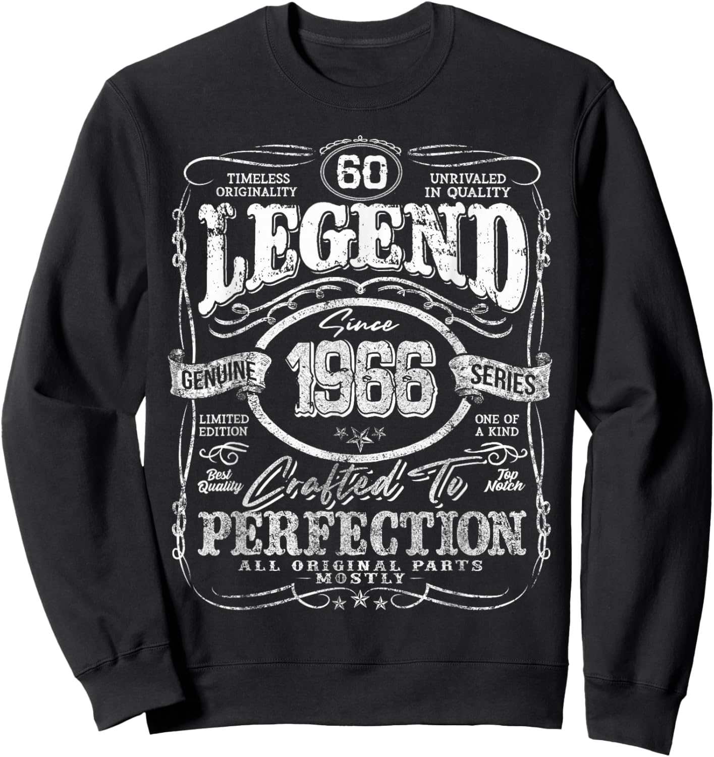 Vintage 1966 Limited Edition Shirt 60 Year Old 60th Birthday Sweatshirt - Sweatshirt | Black