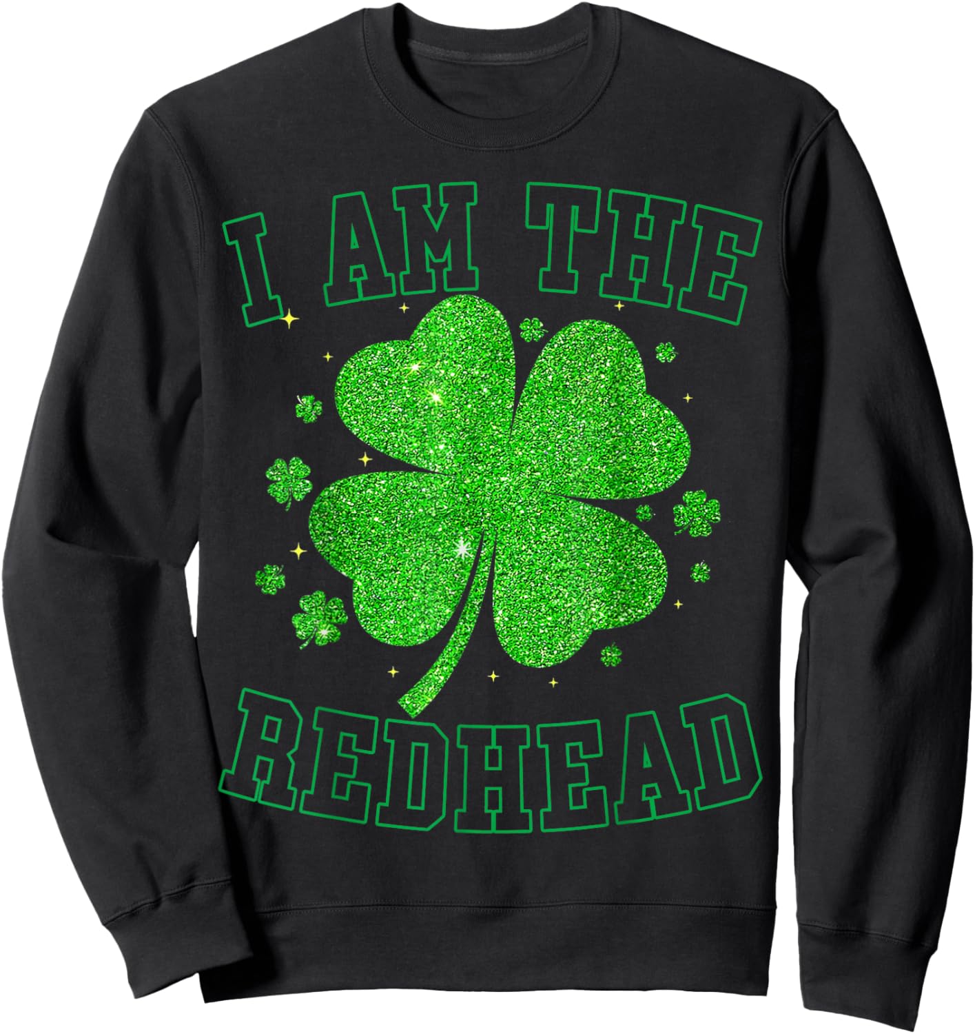 I Am The Redhead Clovers St Patricks Day Girl Kids Sweatshirt - Sweatshirt | Black