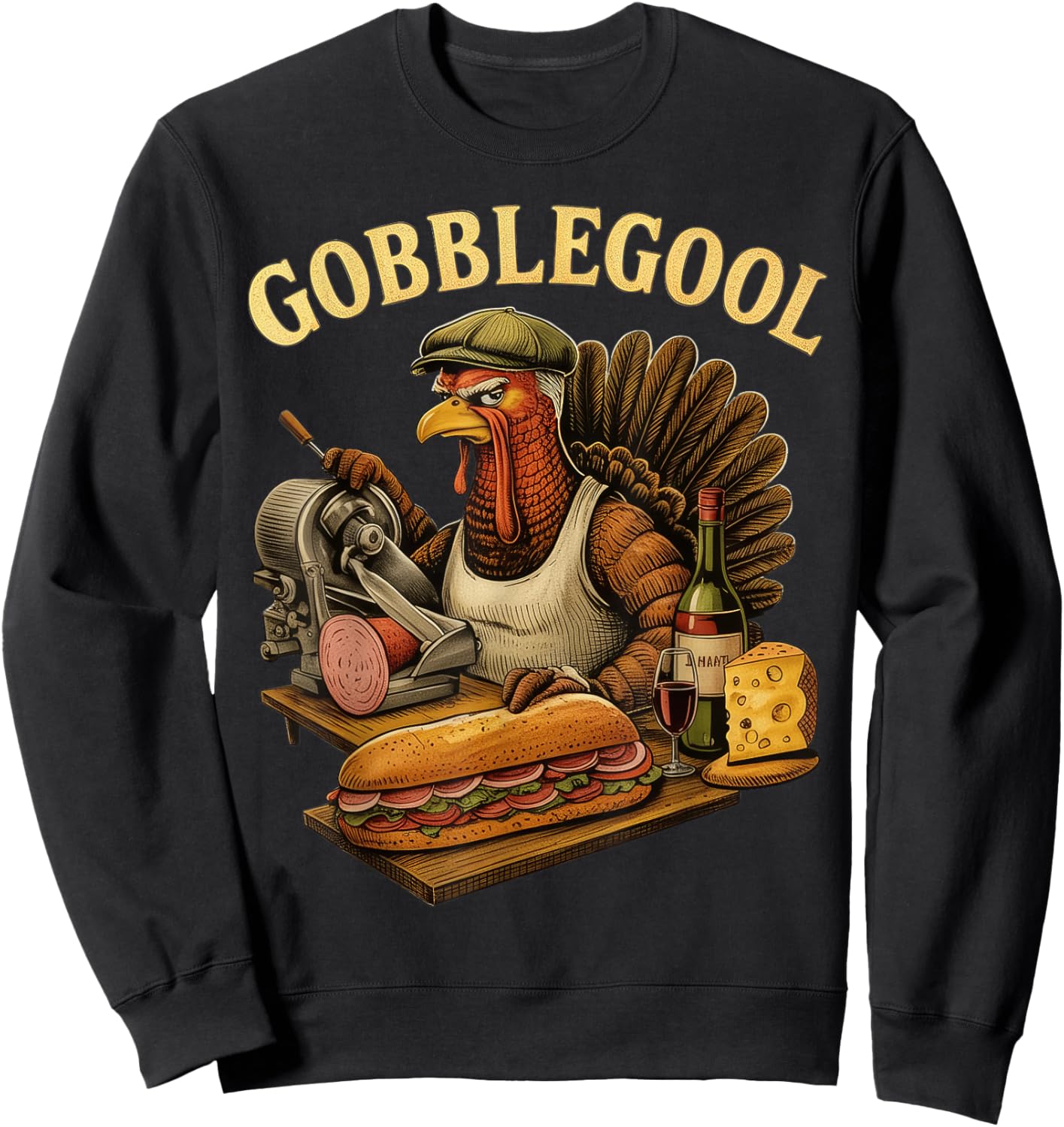 Gobblegool Turkey Thanksgiving Sweatshirt - Sweatshirt | Black