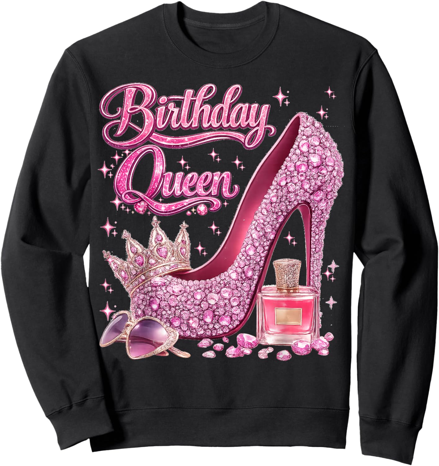 Birthday Queen Happy Birthday Party Girls Women Sweatshirt - Sweatshirt | Black