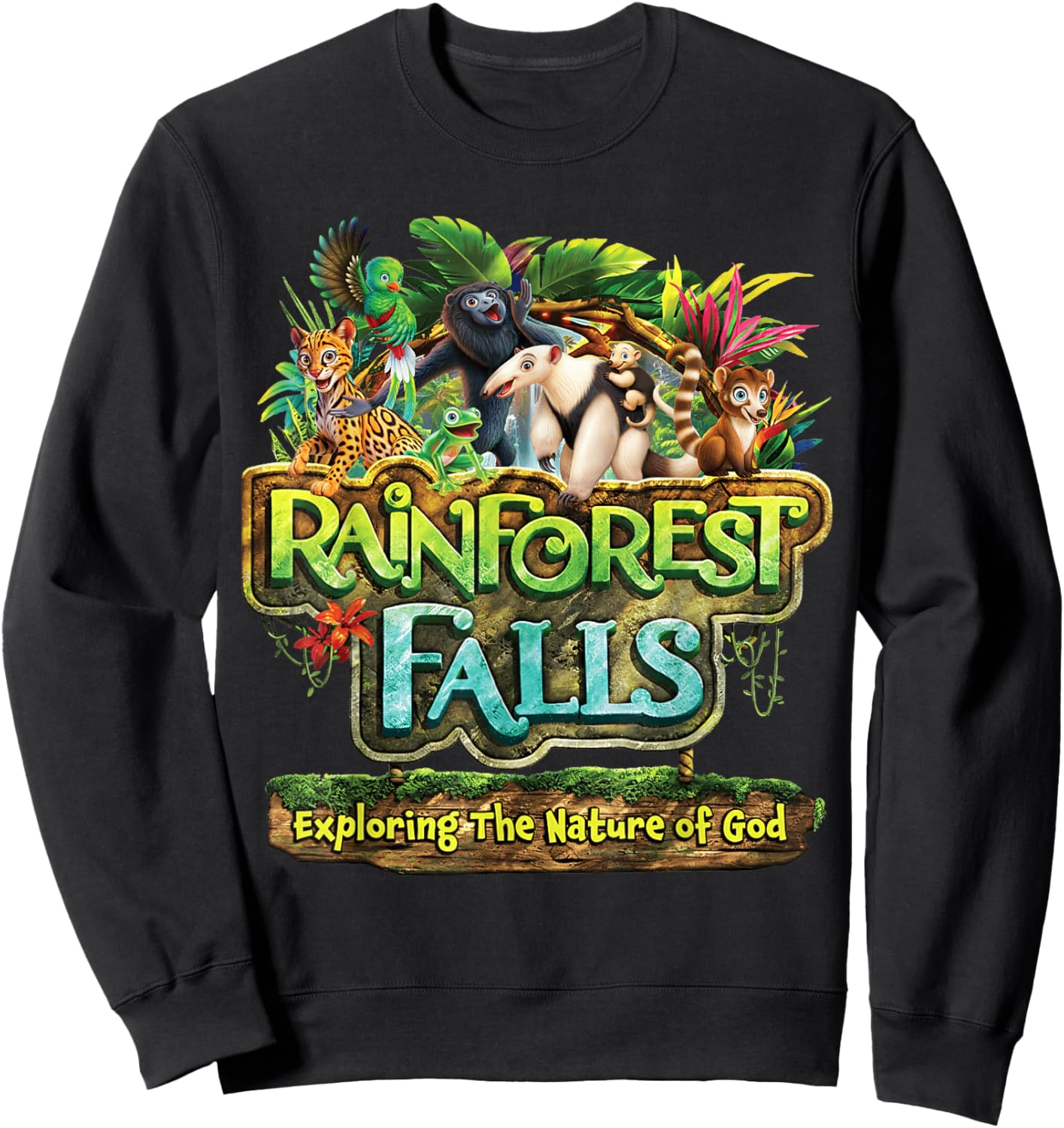 Rainforest Falls Exploring The Nature of God VBS 2026 Sweatshirt - Sweatshirt | Black