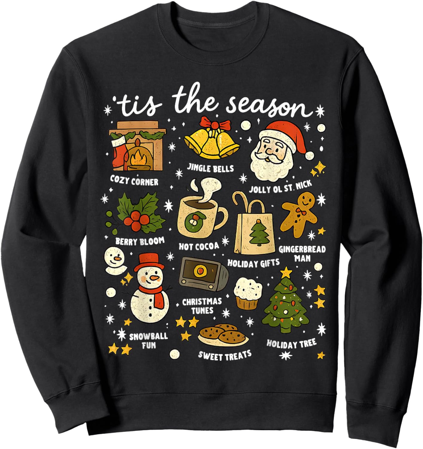 Christmas Tis The Season Vintage Funny Xmas Holiday Women Sweatshirt - Sweatshirt | Black