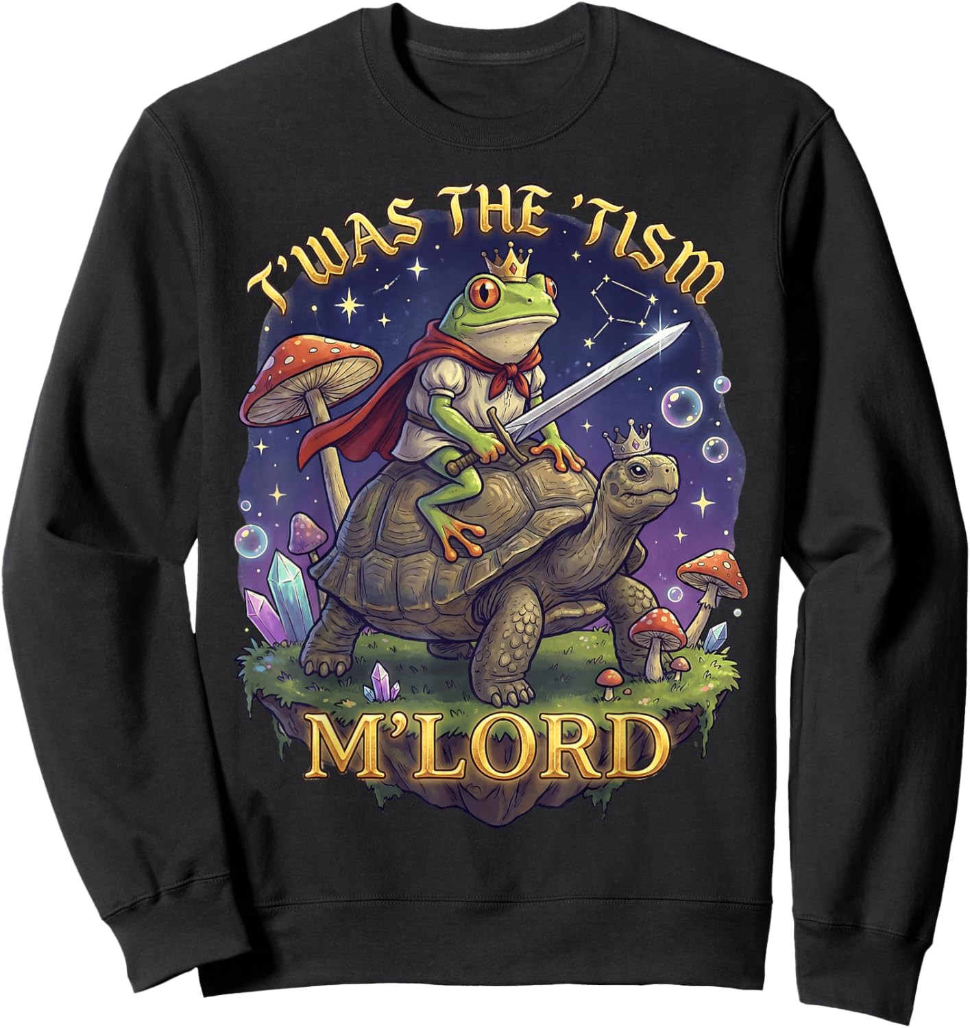 TWAS The Tism M Lord Funny Frog Graphic Autism Men Women Sweatshirt - Sweatshirt | Black