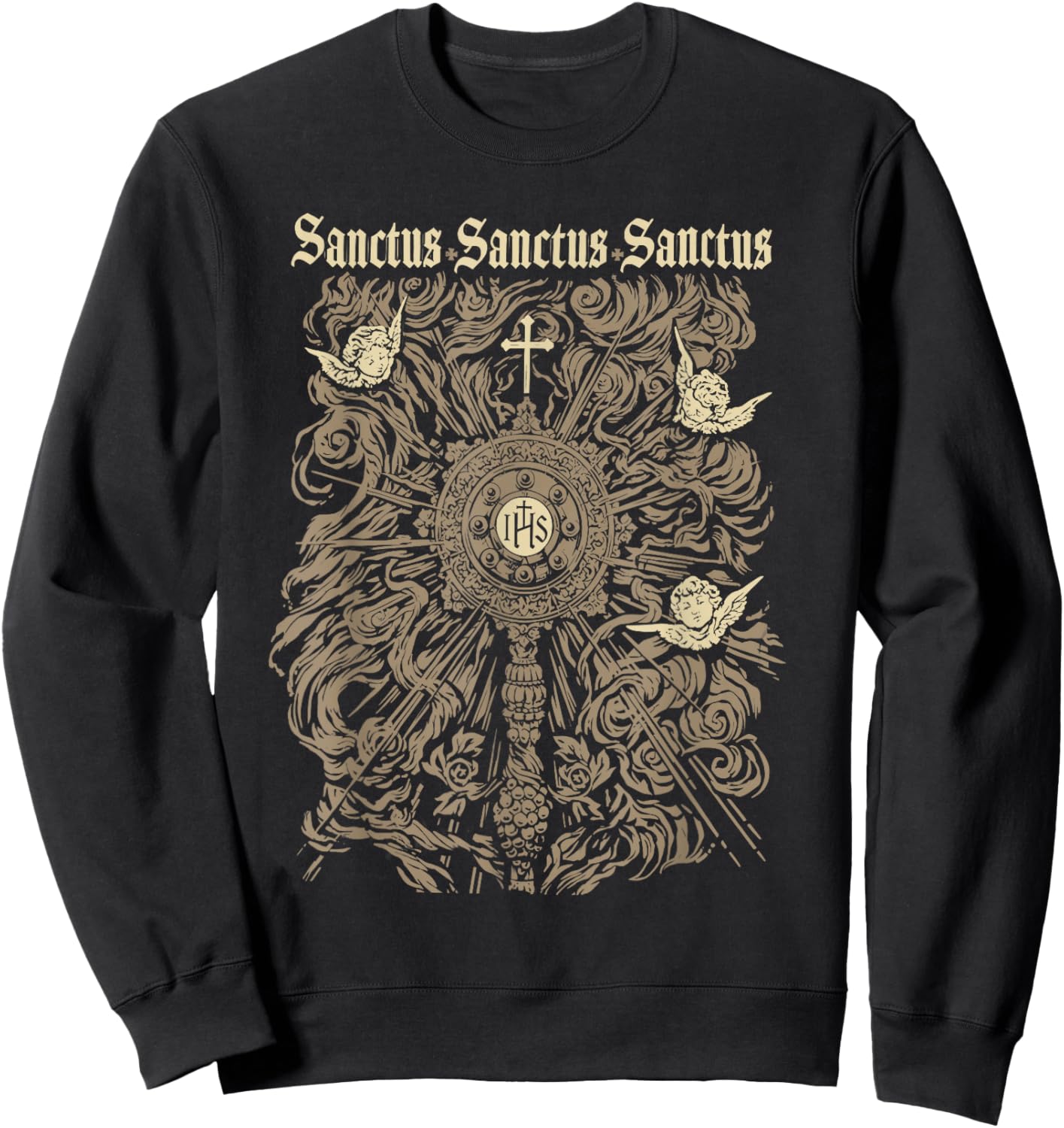 Sanctus Sanctus Sanctus Graphic Faith Apparel Sweatshirt - Sweatshirt | Black