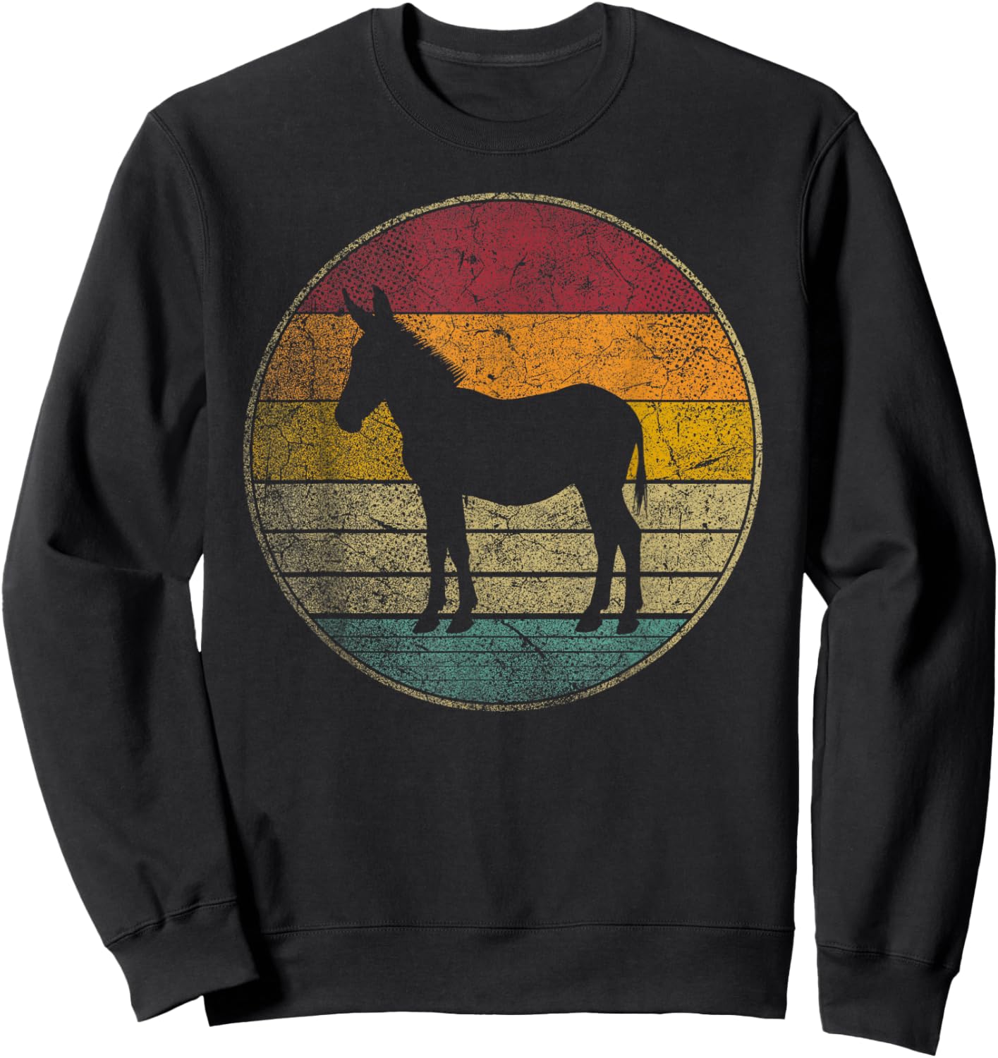 Donkey - Vintage Love Women Kids Men Funny Retro Sweatshirt - Sweatshirt | Black