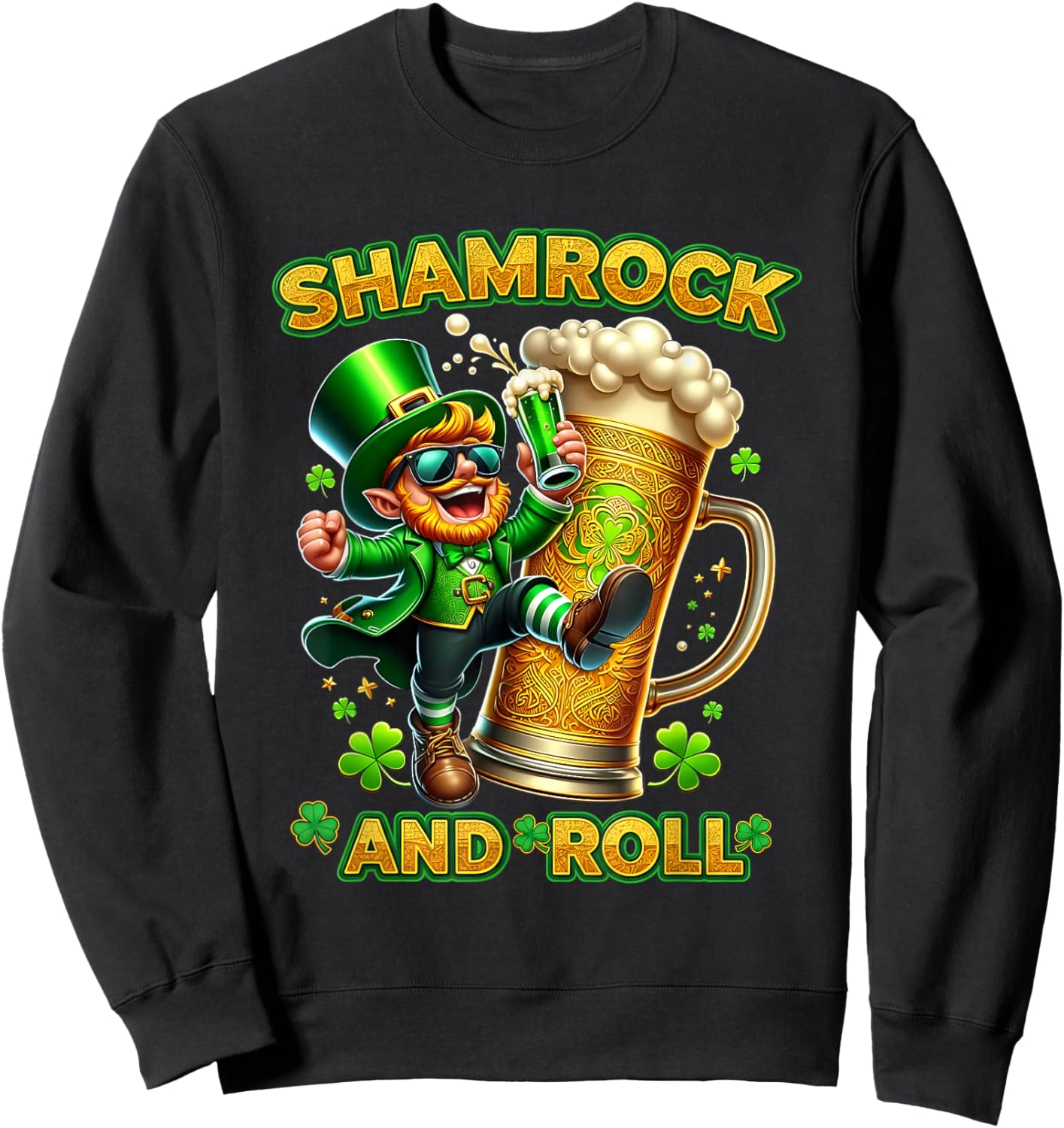 Patrick Shamrock Drinking Humor St. Patrick's Day Beer Sweatshirt - Sweatshirt | Black