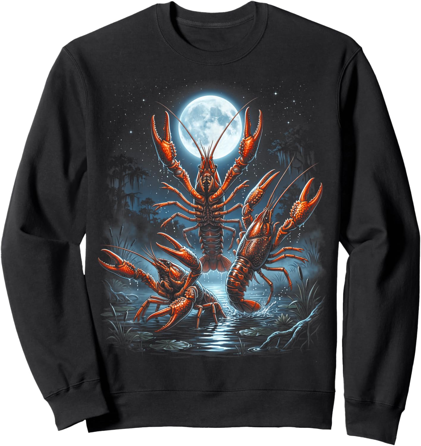 Three Crawfish Moon Sweatshirt - Sweatshirt | Black