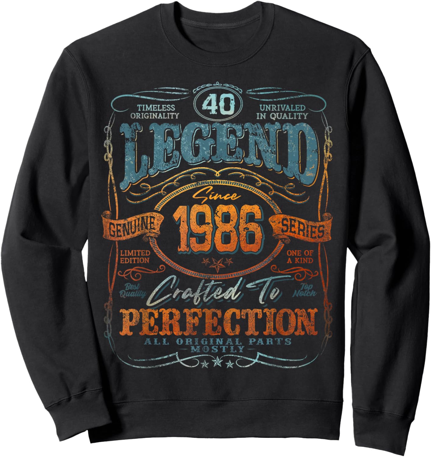 Vintage 1986 Limited Edition Shirt 40 Year Old 40th Birthday Sweatshirt - Sweatshirt | Black