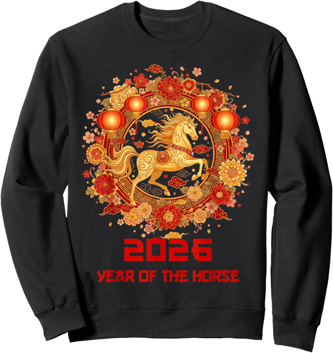 Chinese New Year 2026 Year of The Horse Lunar New Year 2026 Sweatshirt - Sweatshirt | Black