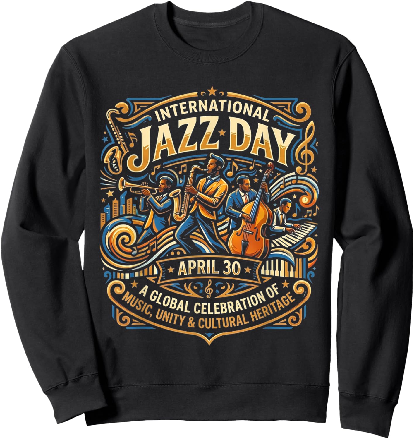 International Jazz Day Sweatshirt - Sweatshirt | Black