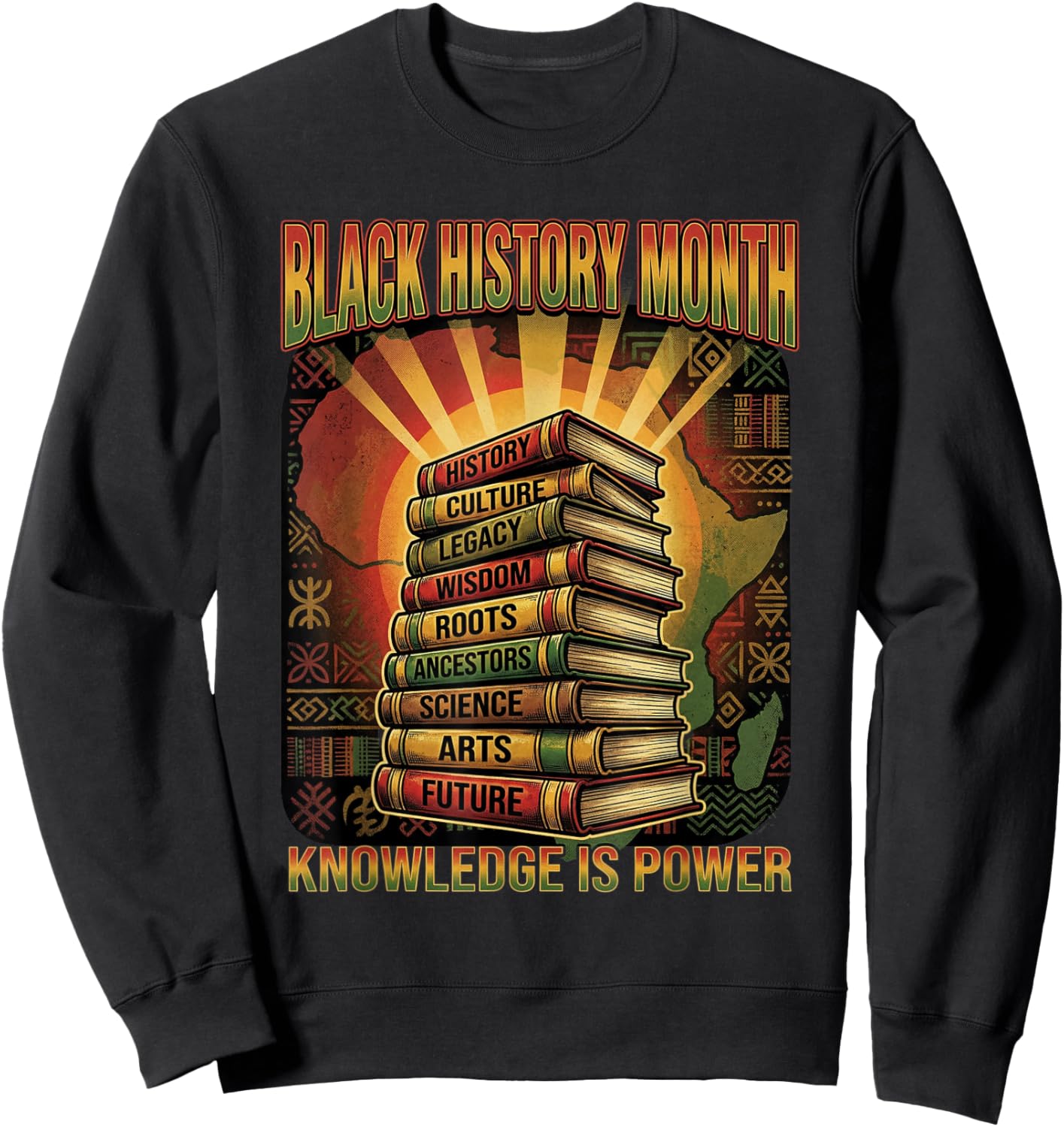 Black History Month Vintage Style Knowledge is Power Sweatshirt - Sweatshirt | Black