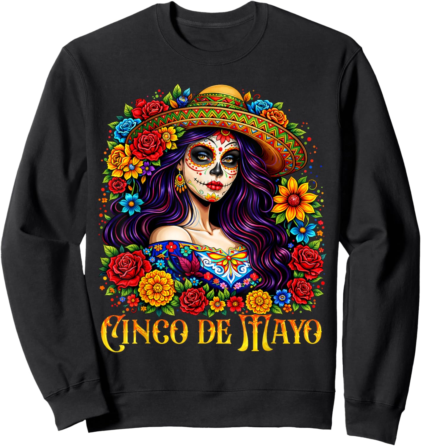 Happy Cinco De Mayo 2026 Mexican Fiesta 5 De Mayo Girl Women Sweatshirt - Sweatshirt | Black