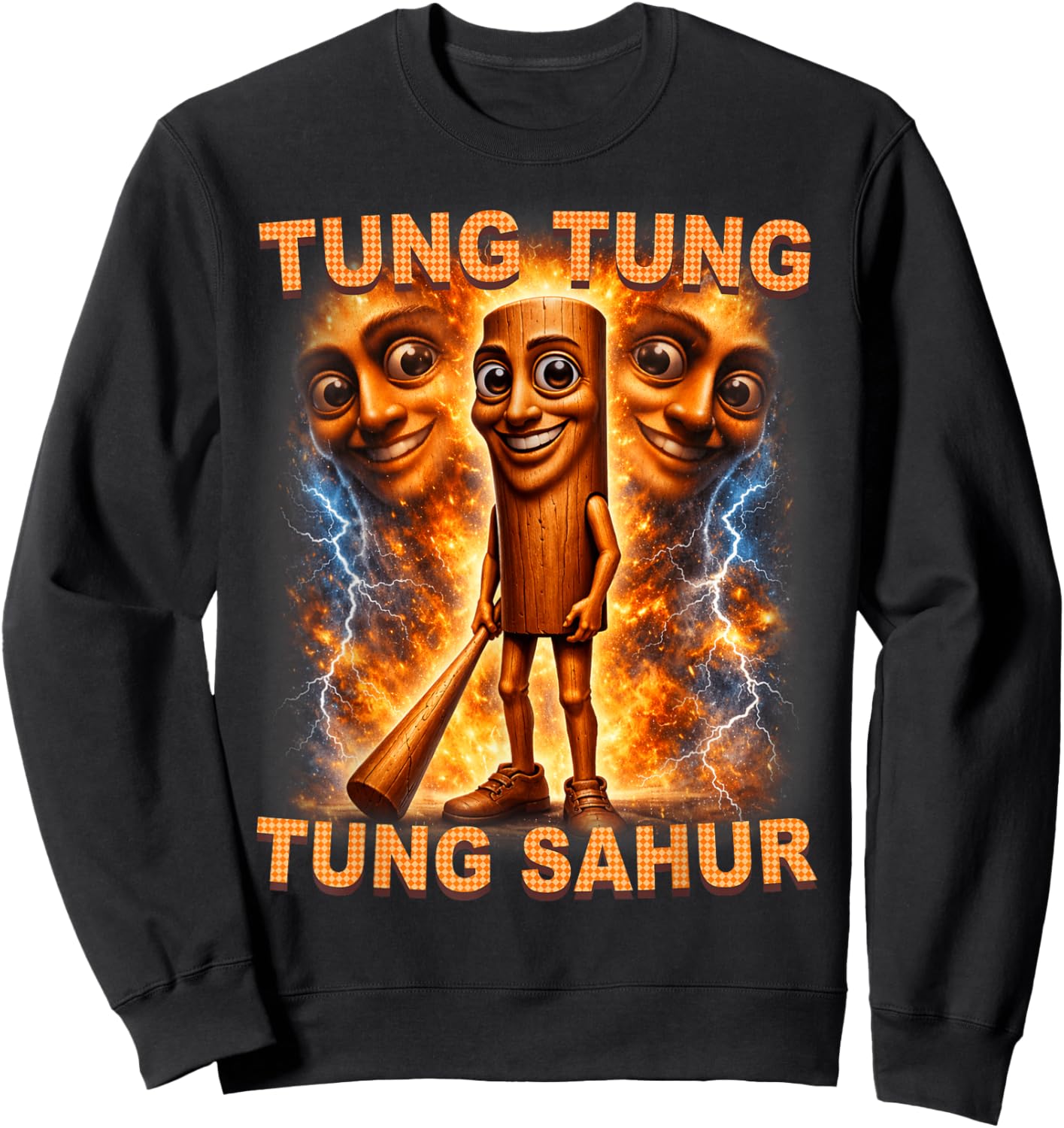 Tung Tung Tung Sahur is Calling Funny Italian Brainrot Sweatshirt - Sweatshirt | Black