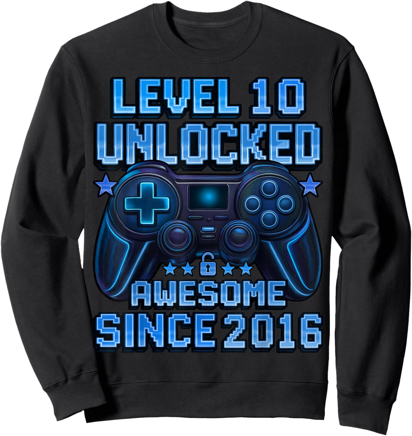 Level 10 Unlocked 10 Year Old Gifts Boys 10th Birthday Boy Sweatshirt - Sweatshirt | Black